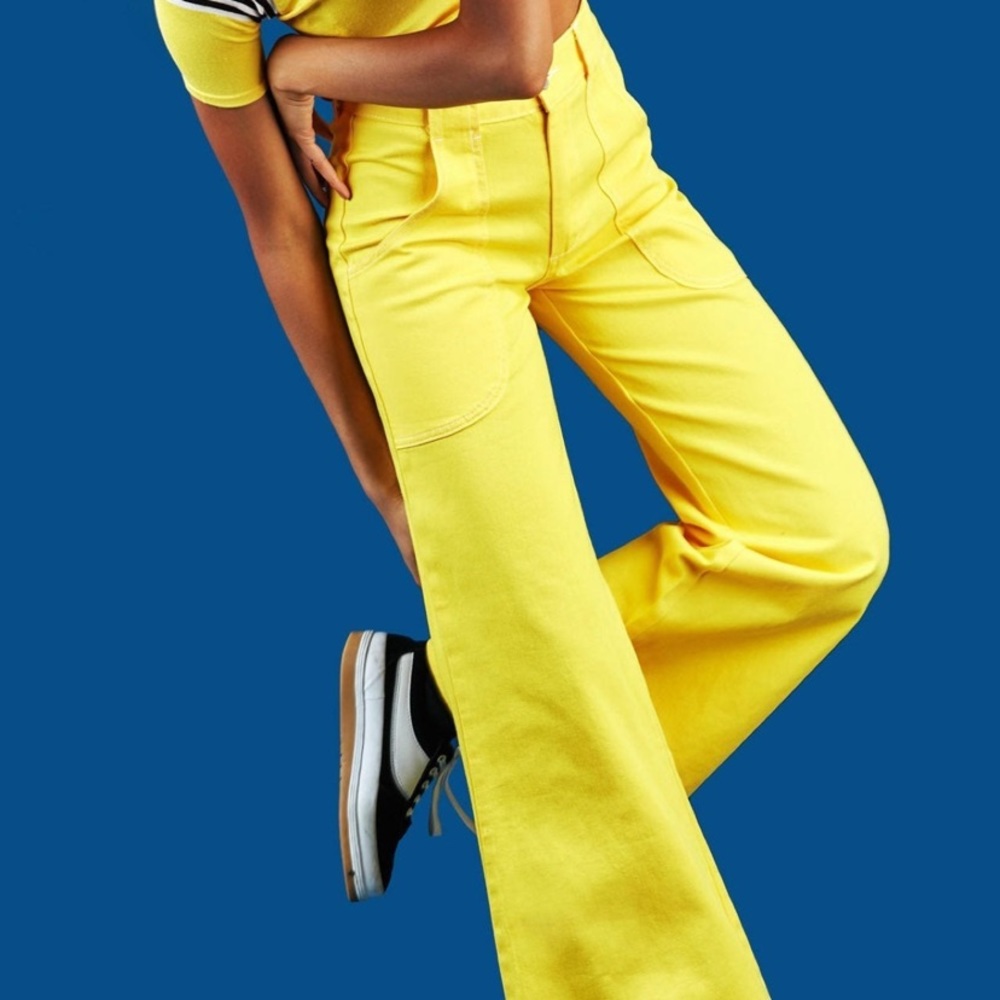 Yellow UNIF wide leg pants